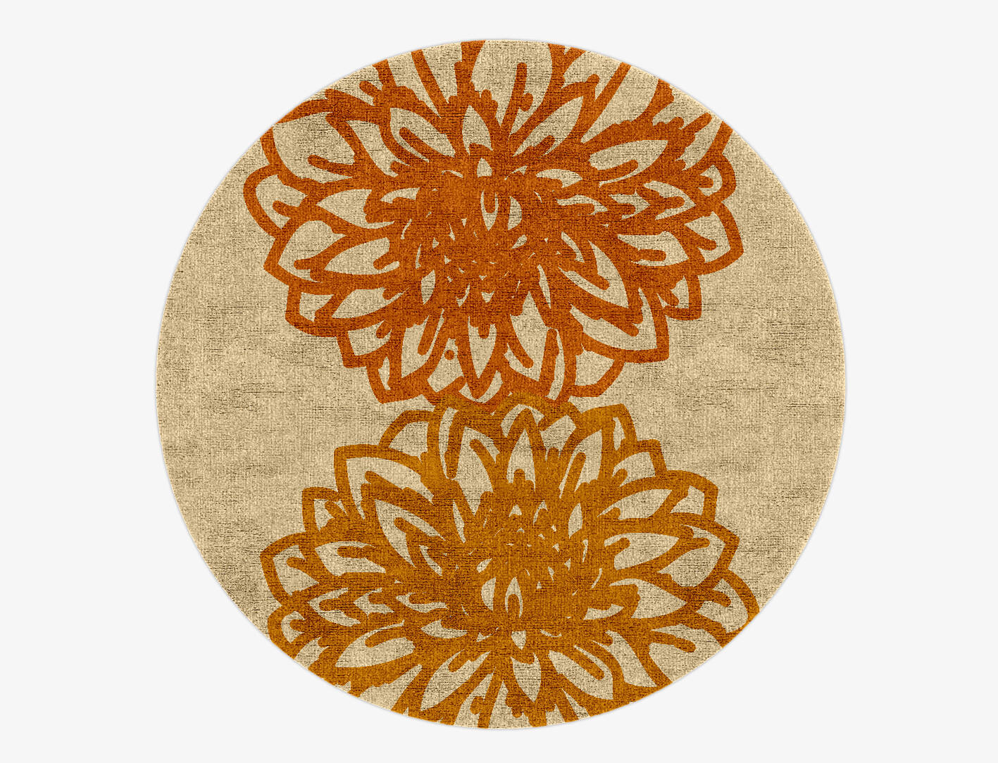 Hygge Floral Round Hand Knotted Bamboo Silk Custom Rug by Rug Artisan