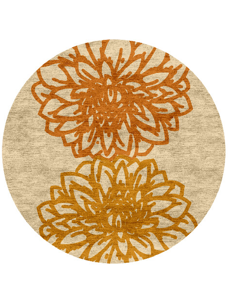 Hygge Floral Round Hand Knotted Bamboo Silk Custom Rug by Rug Artisan