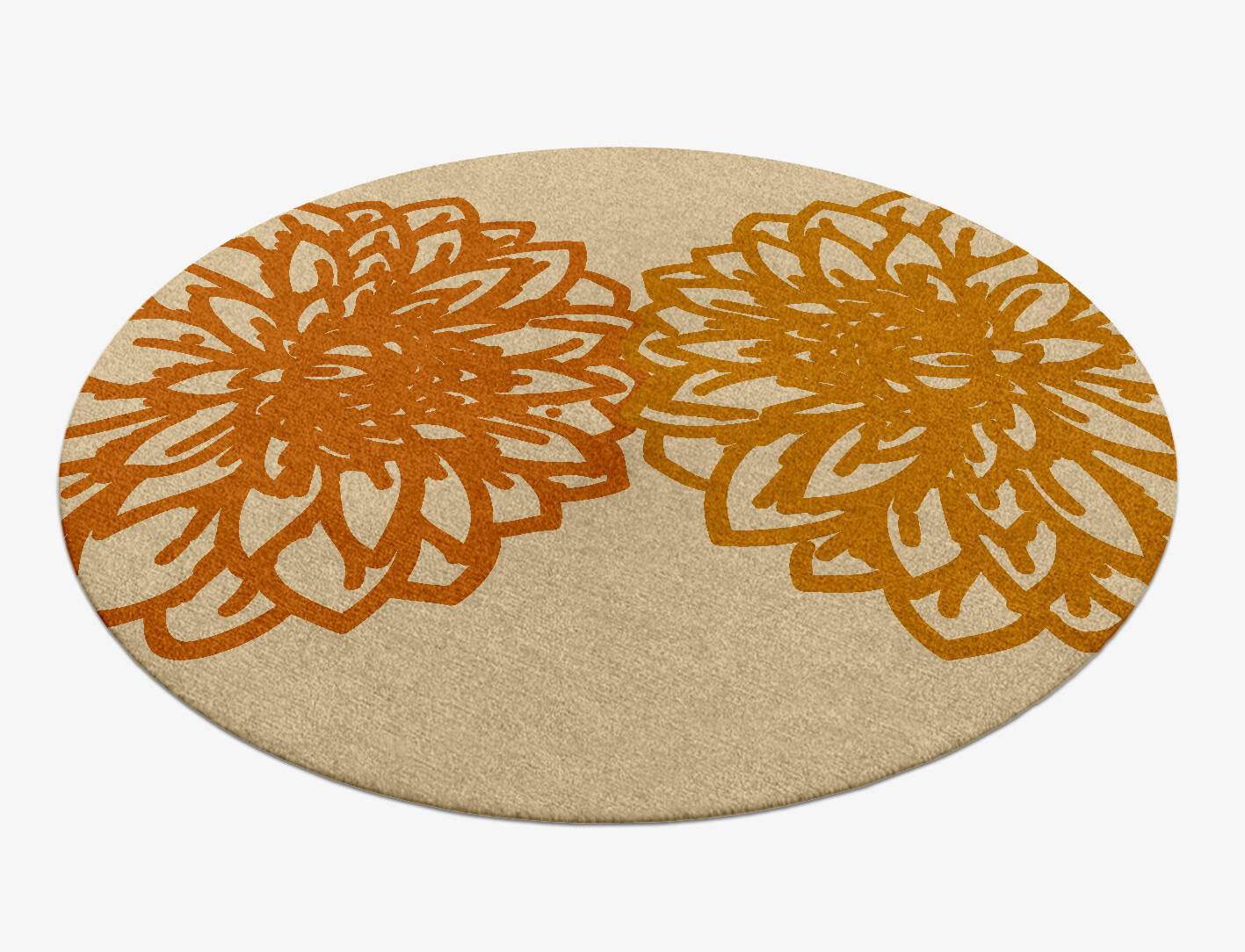 Hygge Floral Round Hand Knotted Tibetan Wool Custom Rug by Rug Artisan