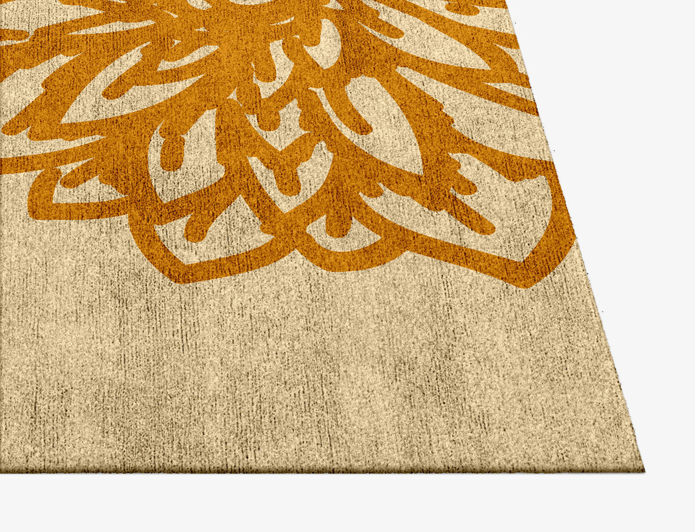 Hygge Floral Square Hand Knotted Bamboo Silk Custom Rug by Rug Artisan