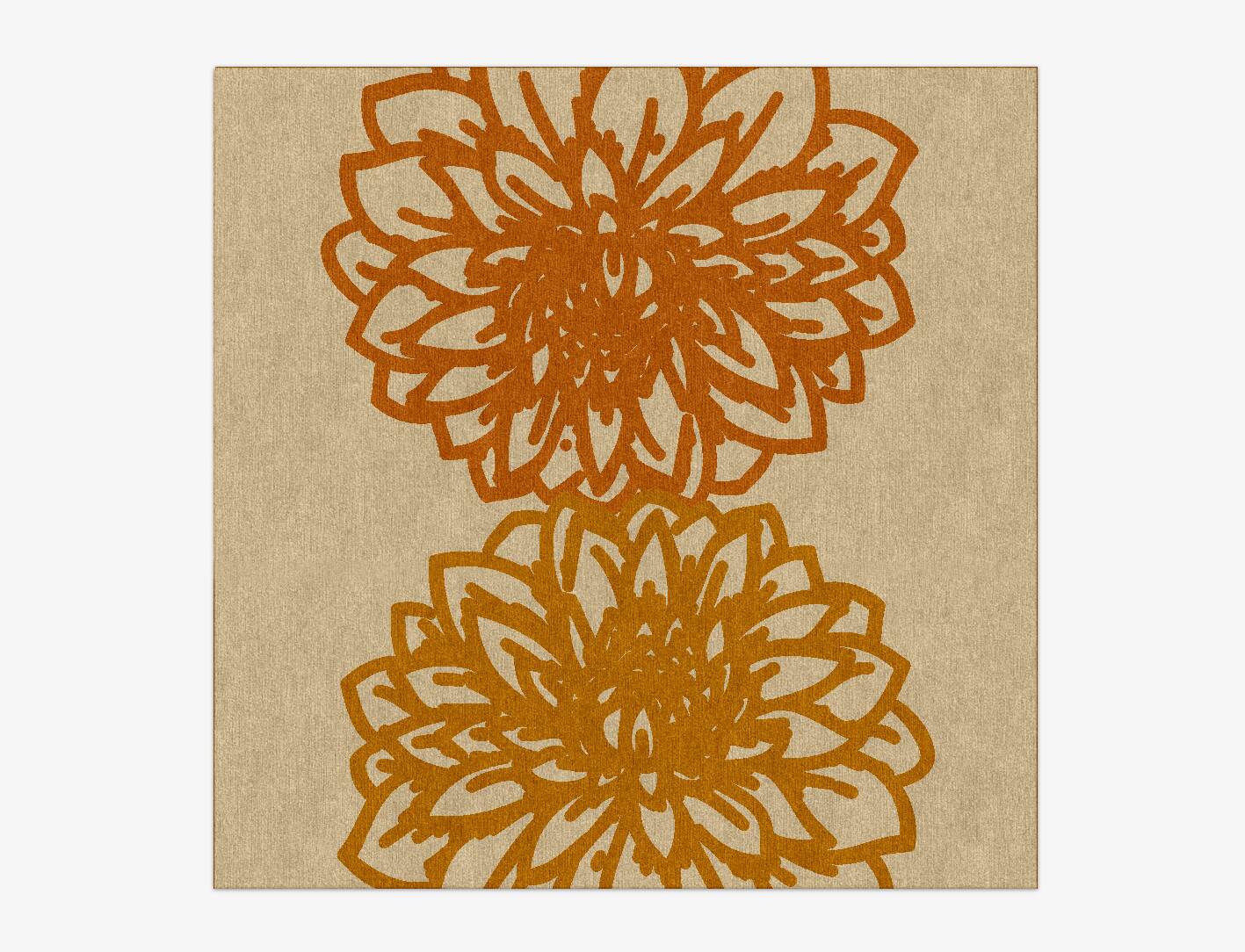 Hygge Floral Square Hand Knotted Tibetan Wool Custom Rug by Rug Artisan