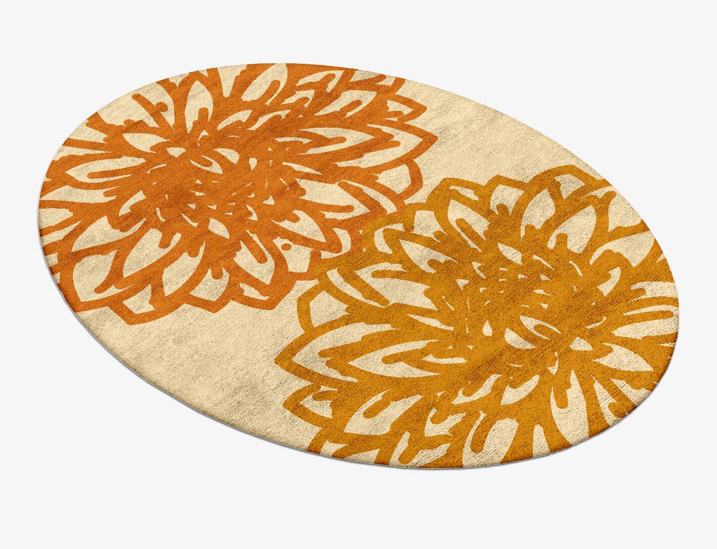 Hygge Floral Oval Hand Tufted Bamboo Silk Custom Rug by Rug Artisan