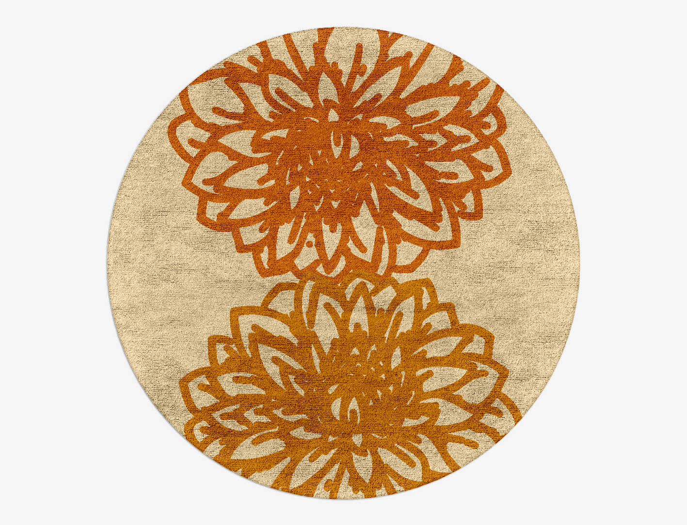 Hygge Floral Round Hand Tufted Bamboo Silk Custom Rug by Rug Artisan