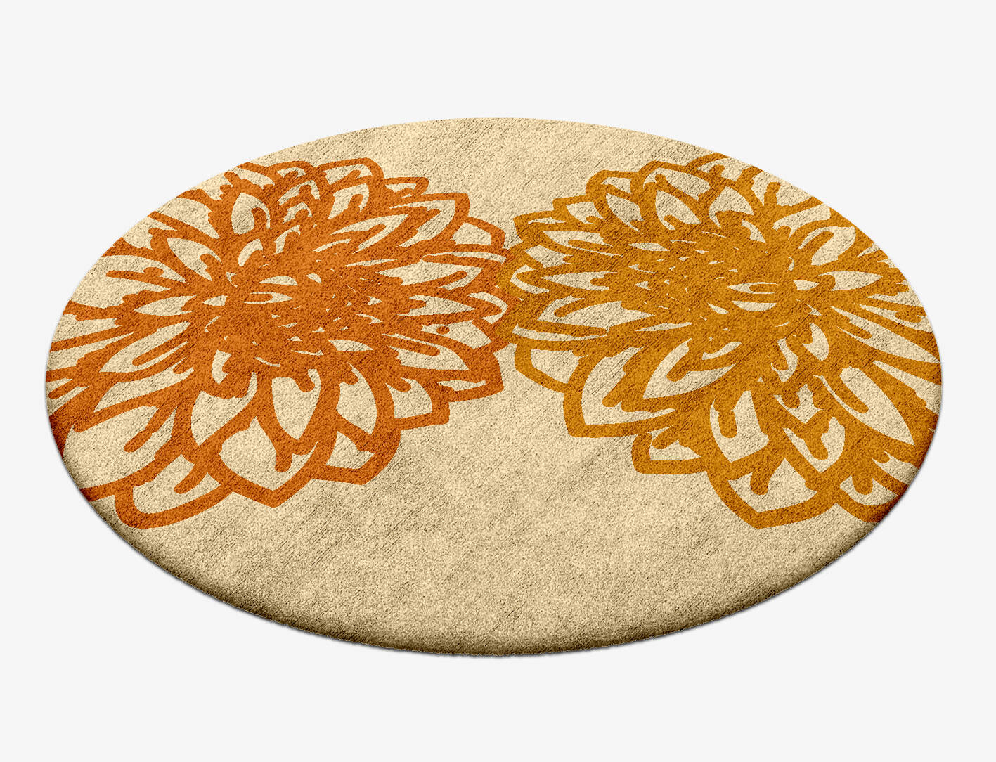 Hygge Floral Round Hand Tufted Bamboo Silk Custom Rug by Rug Artisan