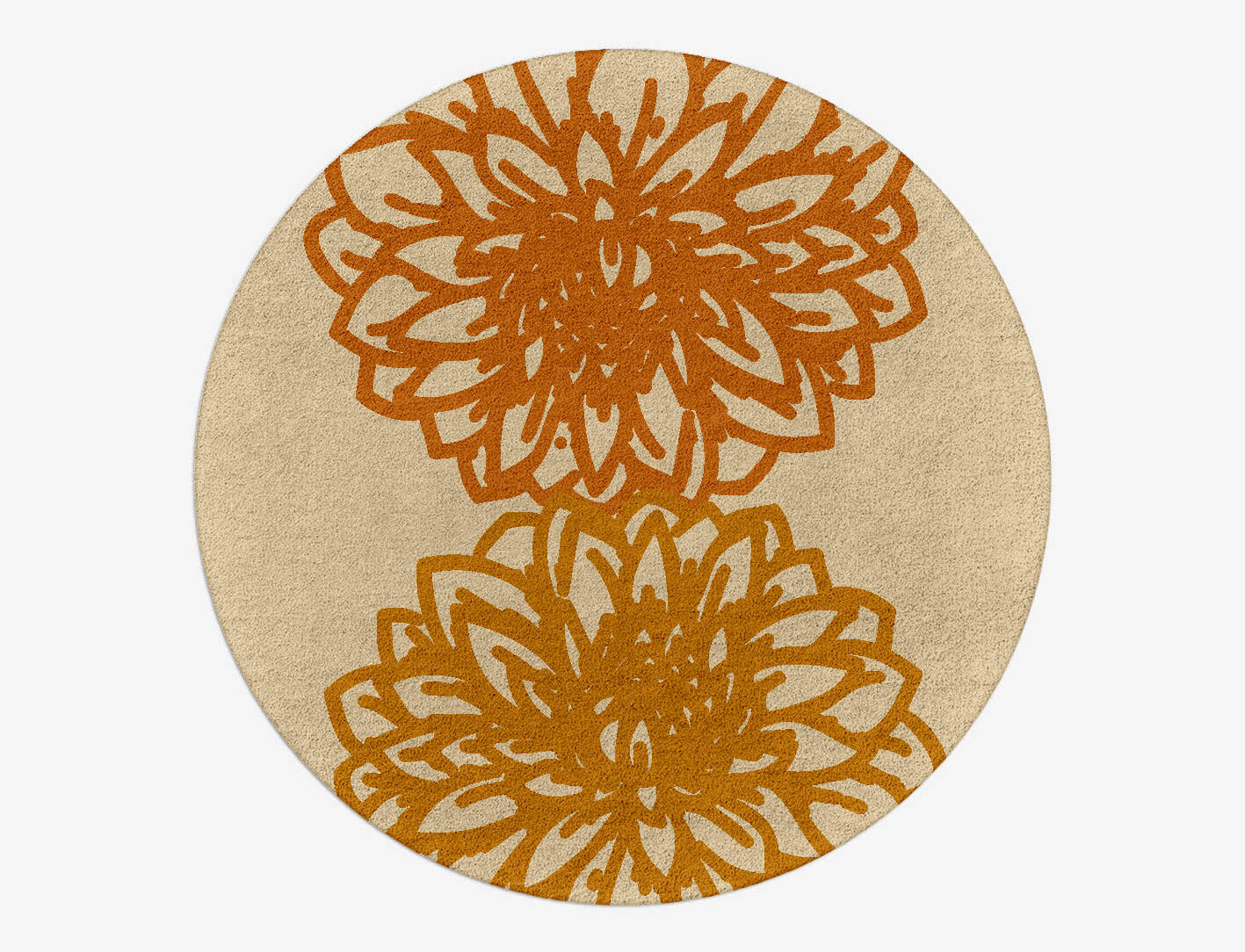 Hygge Floral Round Hand Tufted Pure Wool Custom Rug by Rug Artisan