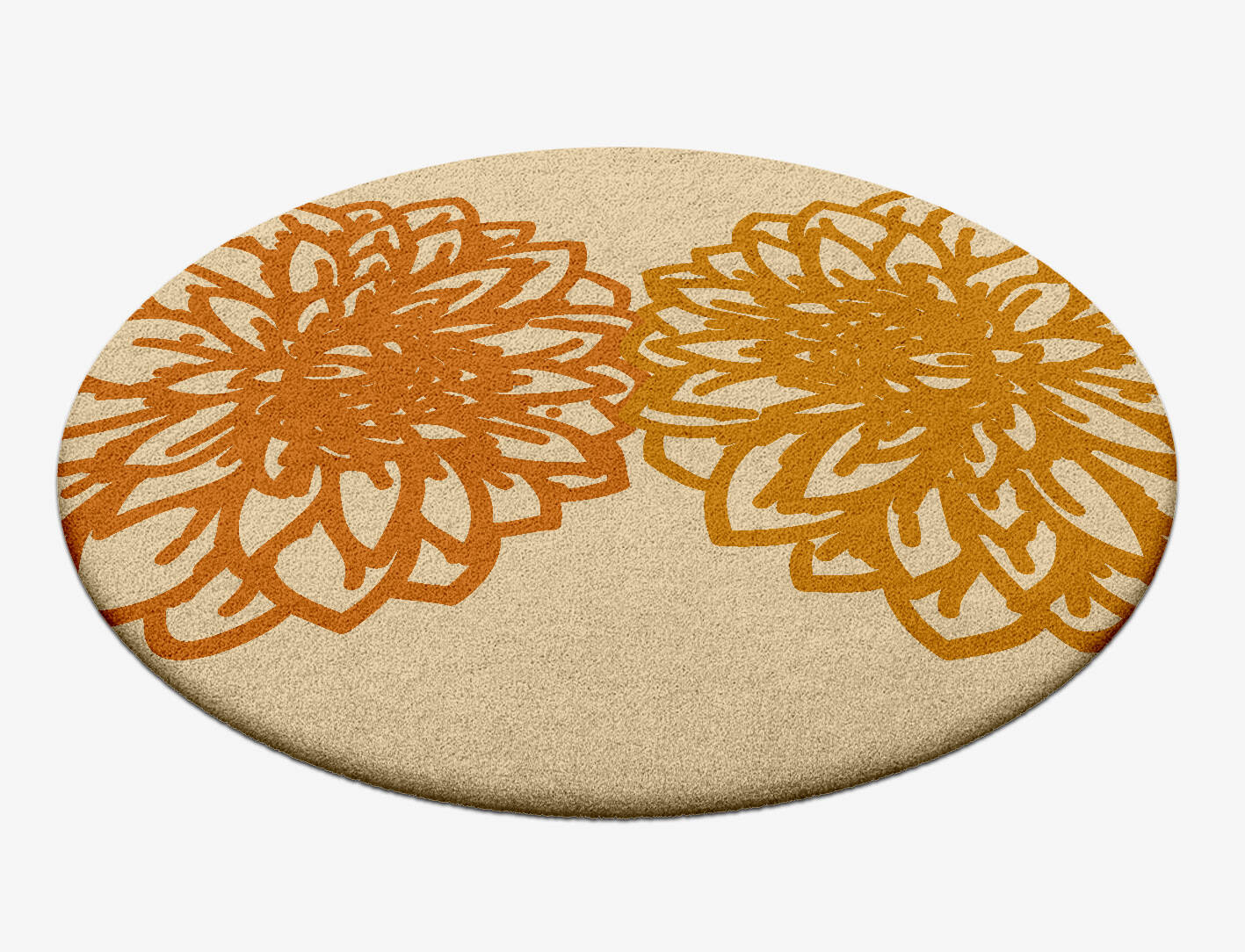 Hygge Floral Round Hand Tufted Pure Wool Custom Rug by Rug Artisan