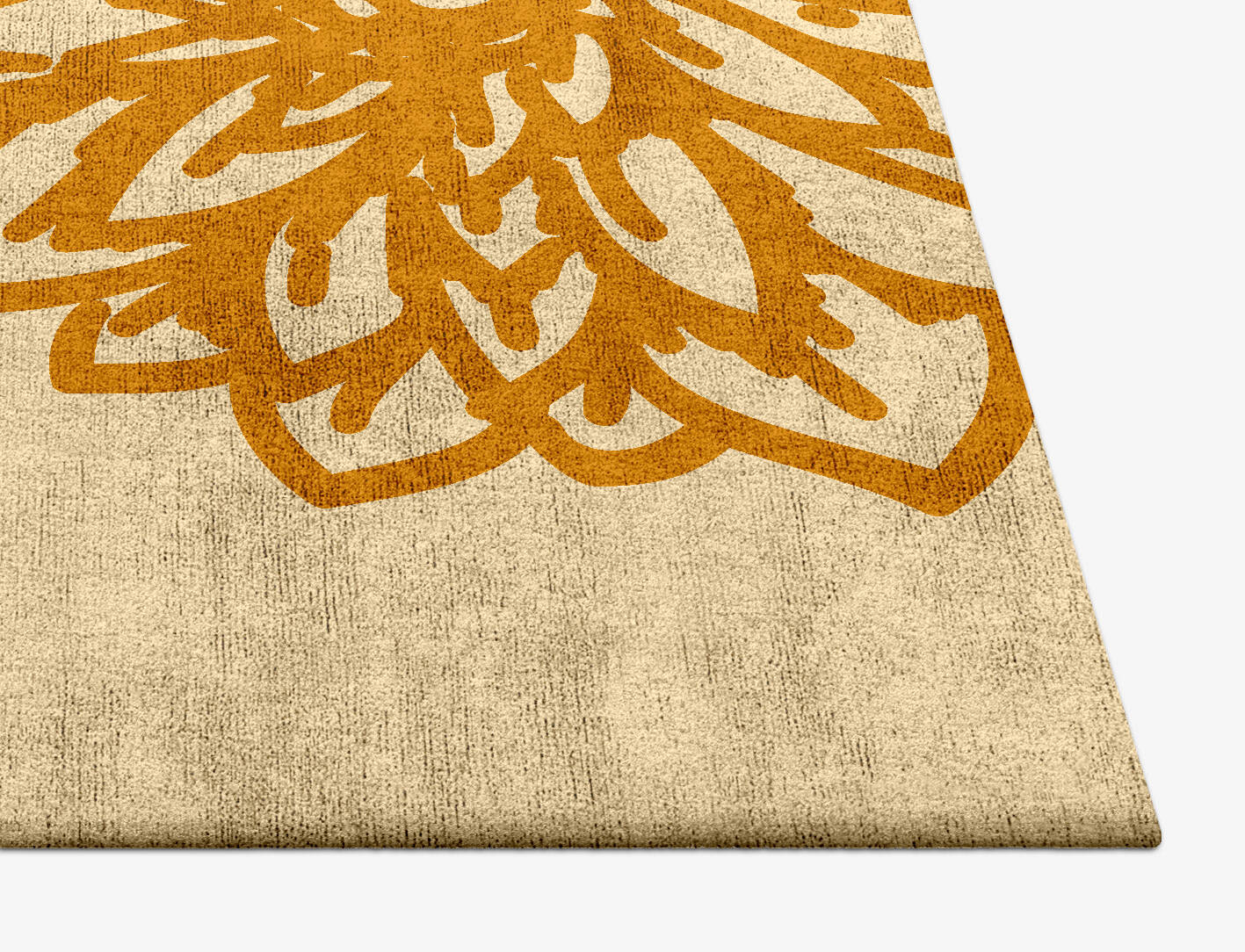 Hygge Floral Square Hand Tufted Bamboo Silk Custom Rug by Rug Artisan