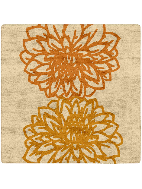 Hygge Floral Square Hand Tufted Bamboo Silk Custom Rug by Rug Artisan