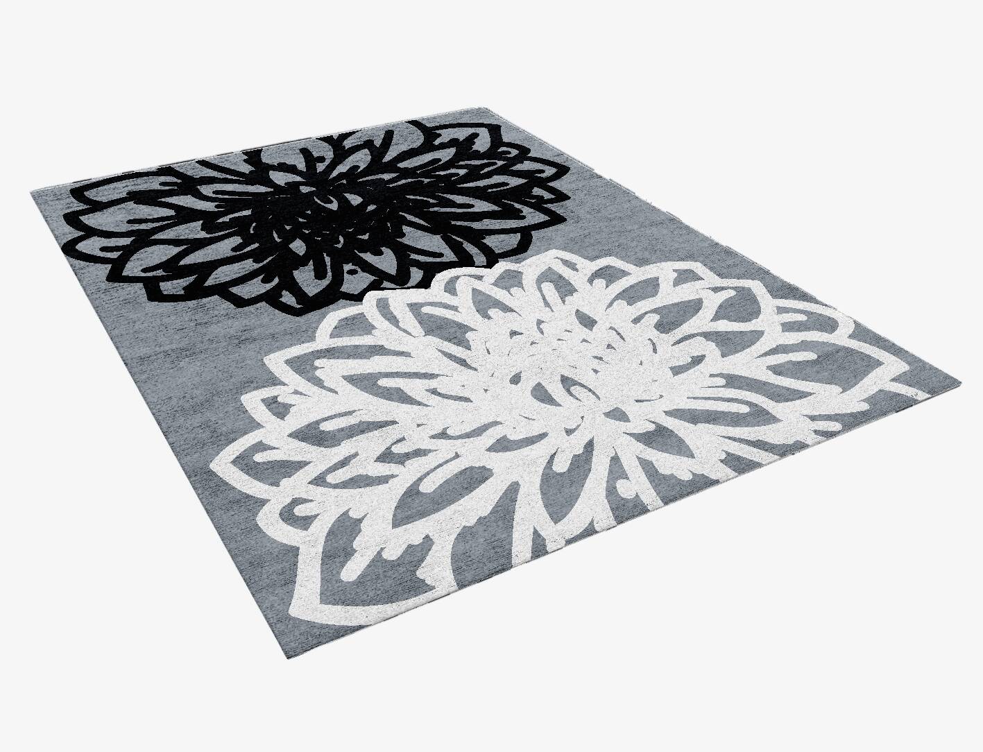 Hygge Grey Monochrome Rectangle Hand Knotted Bamboo Silk Custom Rug by Rug Artisan