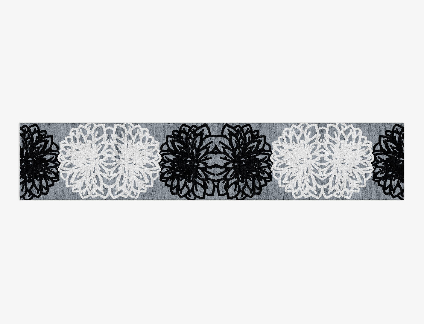 Hygge Grey Monochrome Runner Hand Knotted Bamboo Silk Custom Rug by Rug Artisan