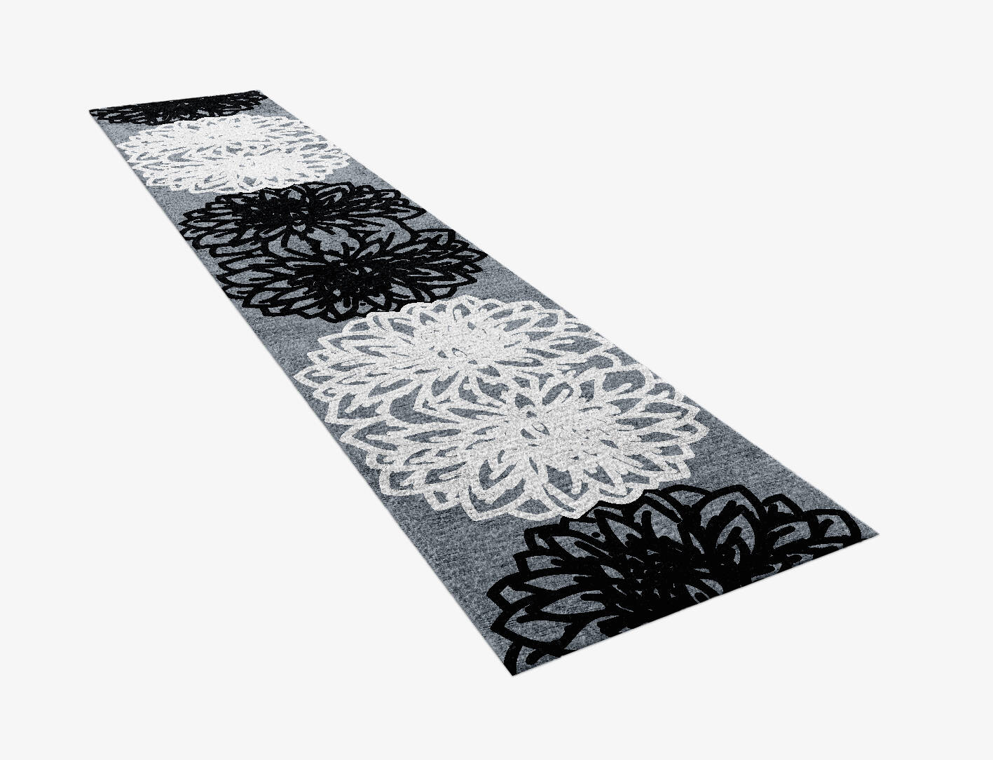 Hygge Grey Monochrome Runner Hand Knotted Bamboo Silk Custom Rug by Rug Artisan