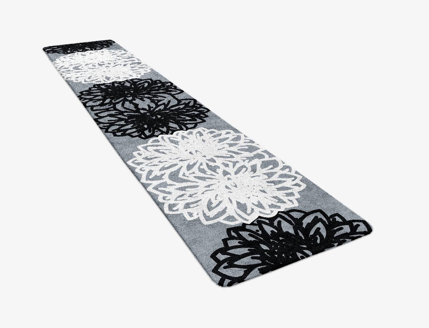 Hygge Grey Monochrome Runner Hand Tufted Bamboo Silk Custom Rug by Rug Artisan