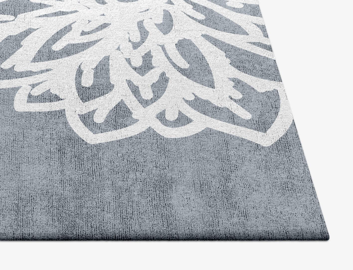 Hygge Grey Monochrome Square Hand Tufted Bamboo Silk Custom Rug by Rug Artisan