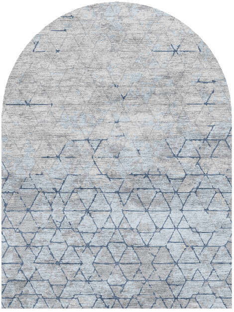 Ibrat Cerulean Arch Hand Knotted Bamboo Silk Custom Rug by Rug Artisan