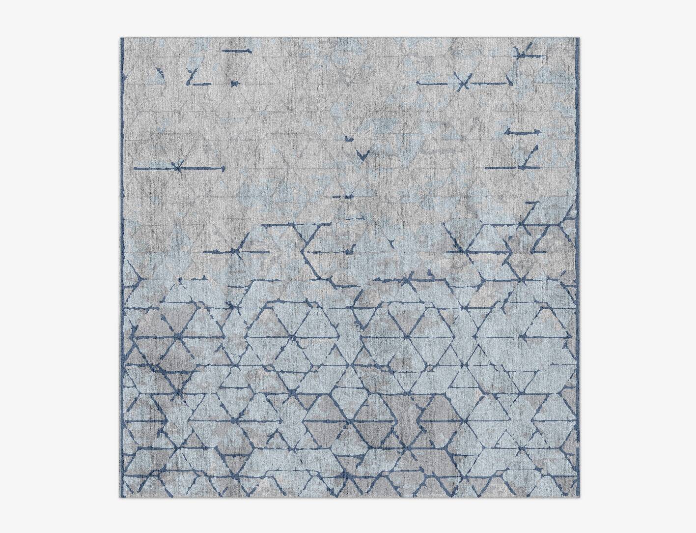 Ibrat Cerulean Square Hand Knotted Bamboo Silk Custom Rug by Rug Artisan