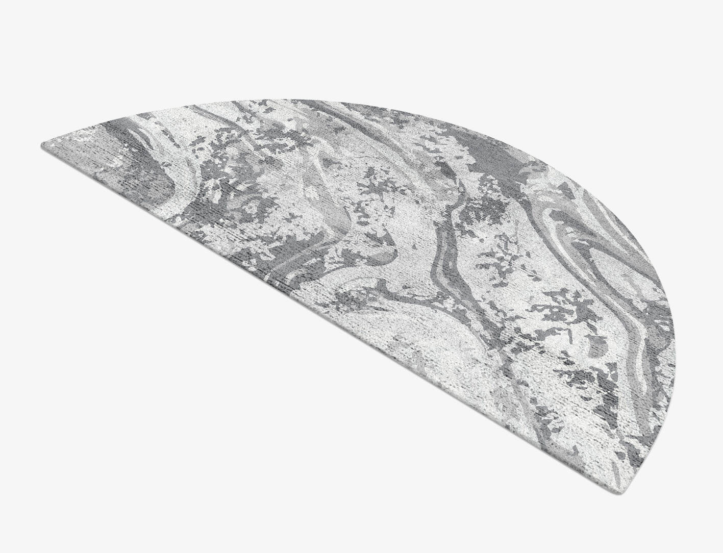 Iceberg Surface Art Halfmoon Hand Tufted Bamboo Silk Custom Rug by Rug Artisan