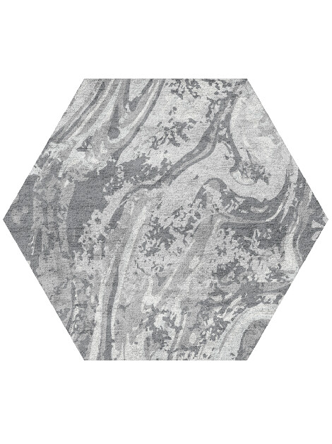 Iceberg Surface Art Hexagon Hand Tufted Bamboo Silk Custom Rug by Rug Artisan