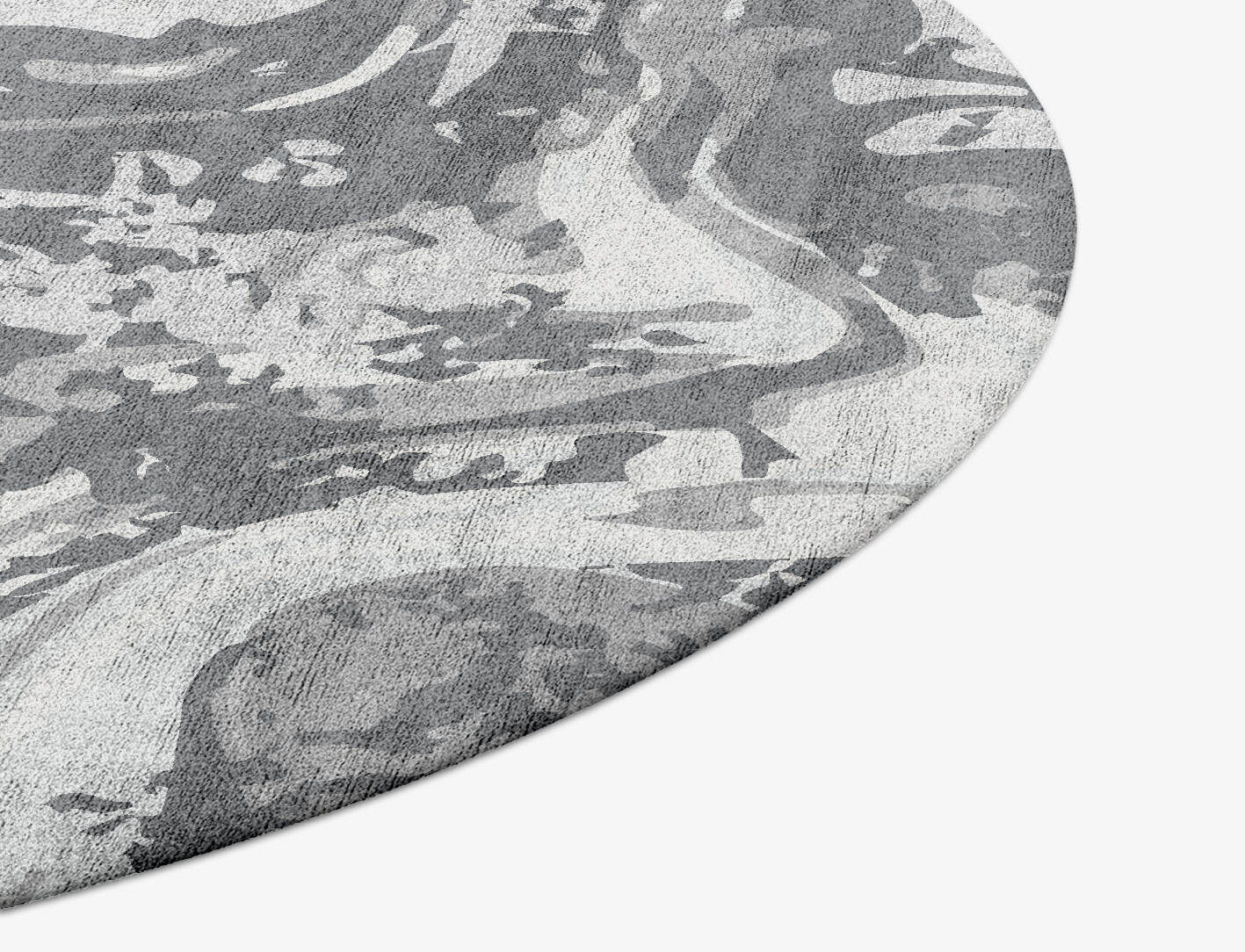 Iceberg Surface Art Round Hand Tufted Bamboo Silk Custom Rug by Rug Artisan