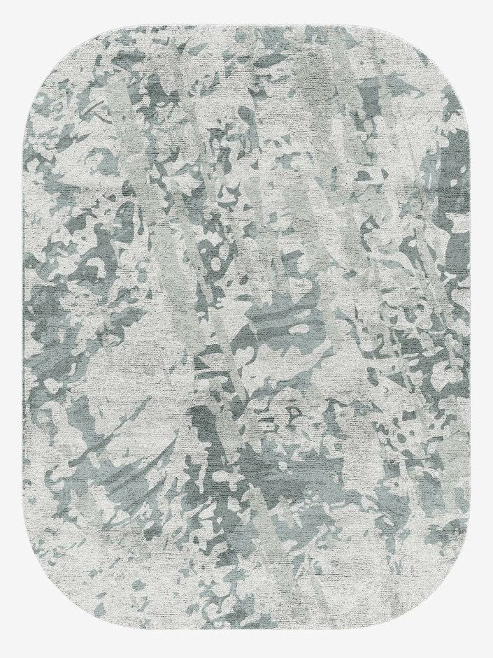 Icicles Surface Art Oblong Hand Knotted Bamboo Silk Custom Rug by Rug Artisan