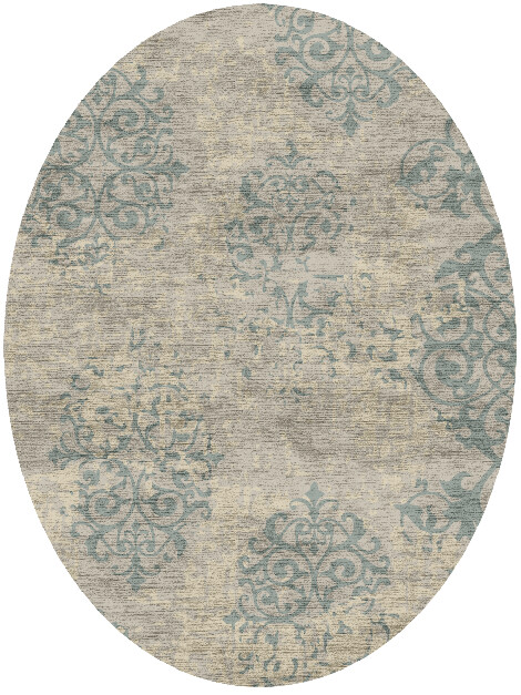 Iden Blue Royal Oval Hand Knotted Bamboo Silk Custom Rug by Rug Artisan