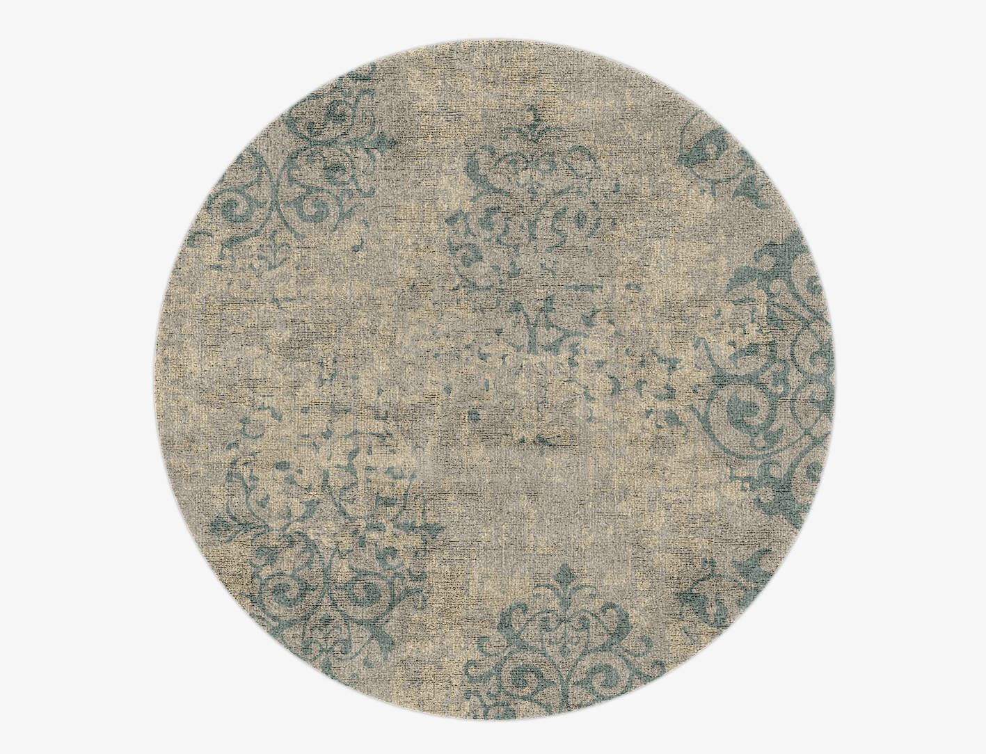 Iden Blue Royal Round Hand Knotted Bamboo Silk Custom Rug by Rug Artisan