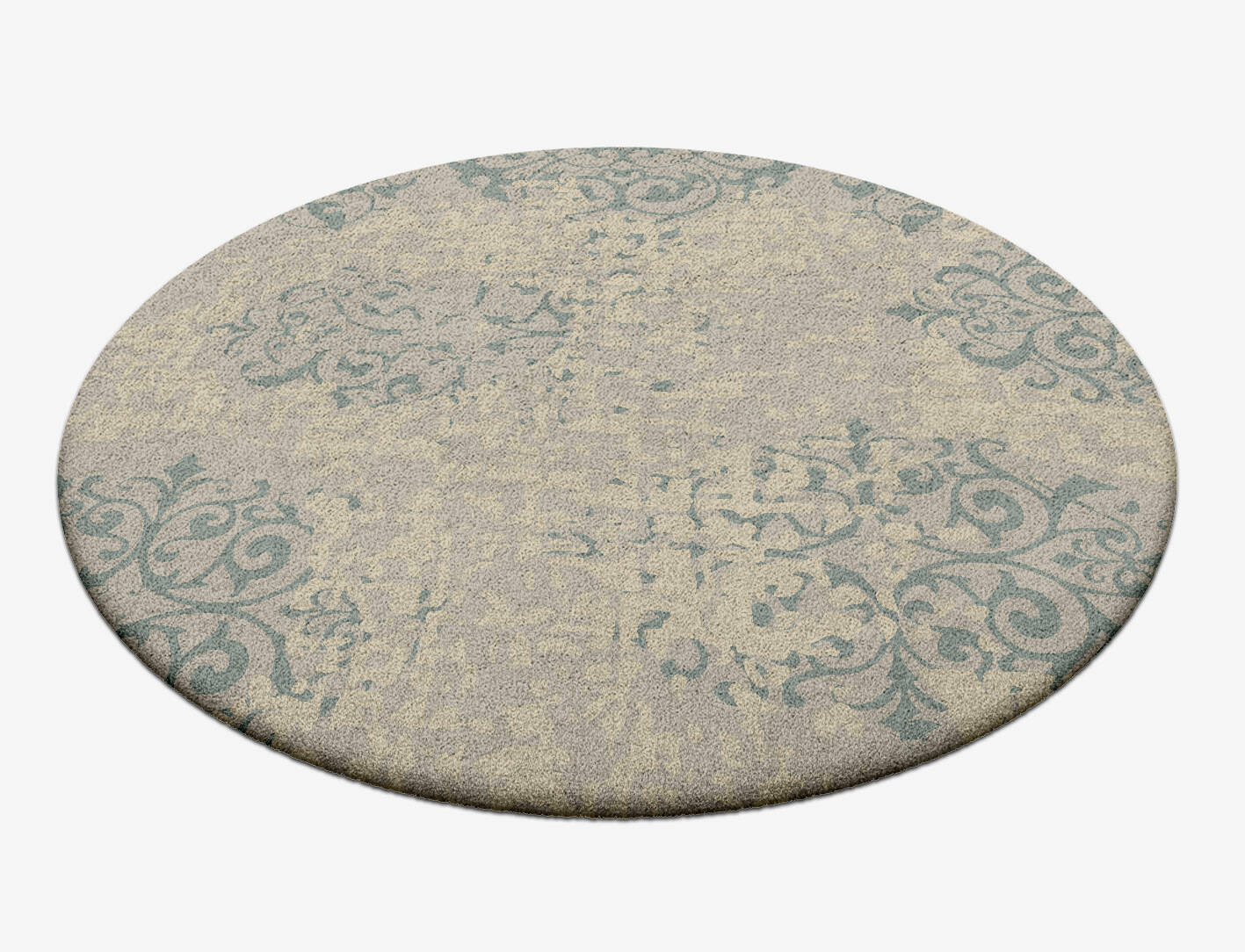 Iden Blue Royal Round Hand Tufted Pure Wool Custom Rug by Rug Artisan