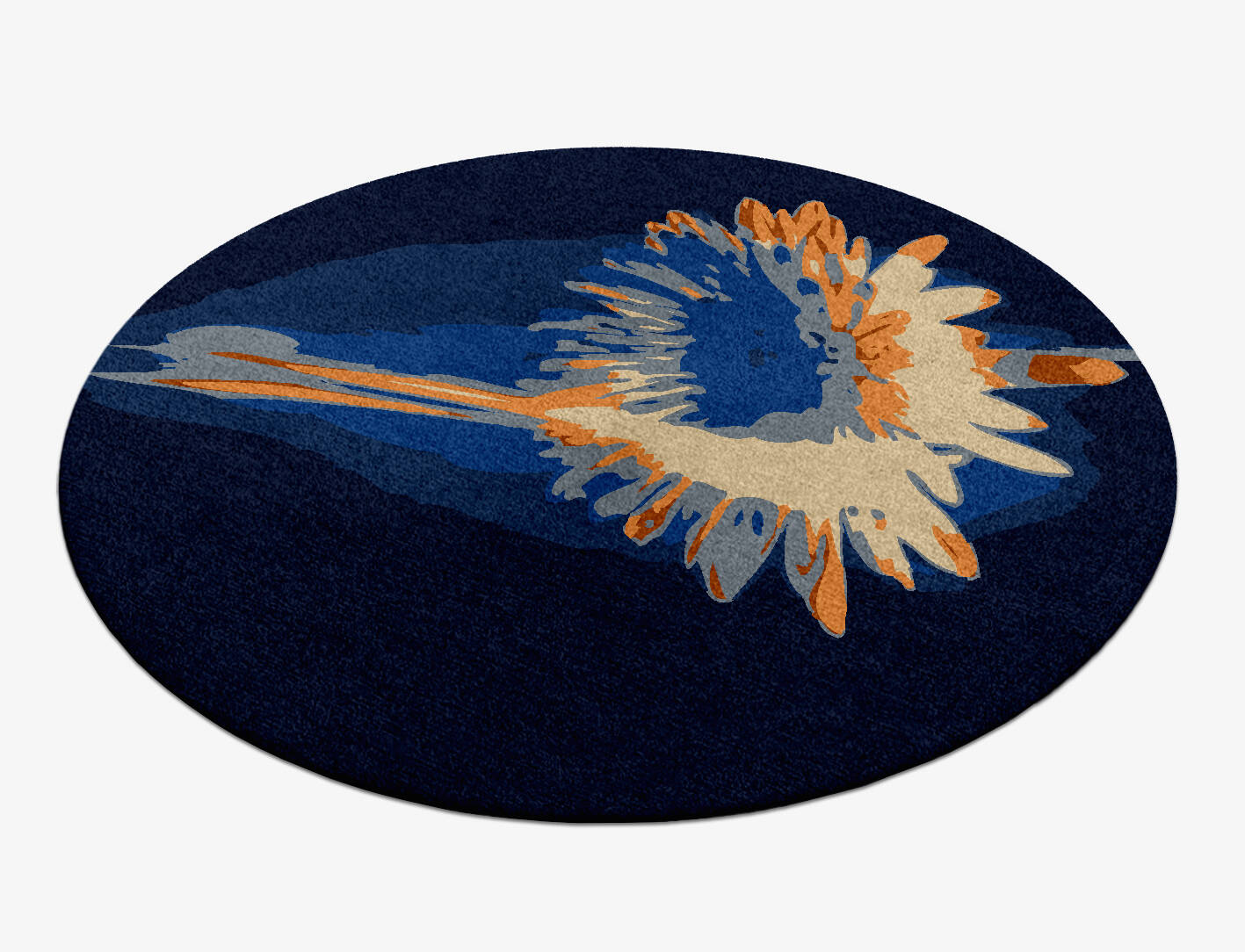 Ignis Abstract Round Hand Knotted Tibetan Wool Custom Rug by Rug Artisan