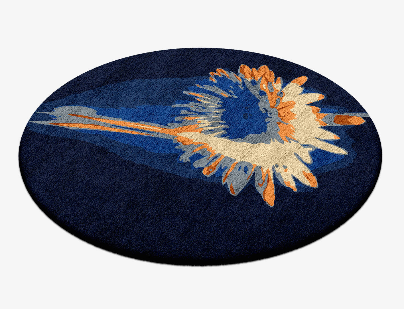 Ignis Abstract Round Hand Tufted Bamboo Silk Custom Rug by Rug Artisan
