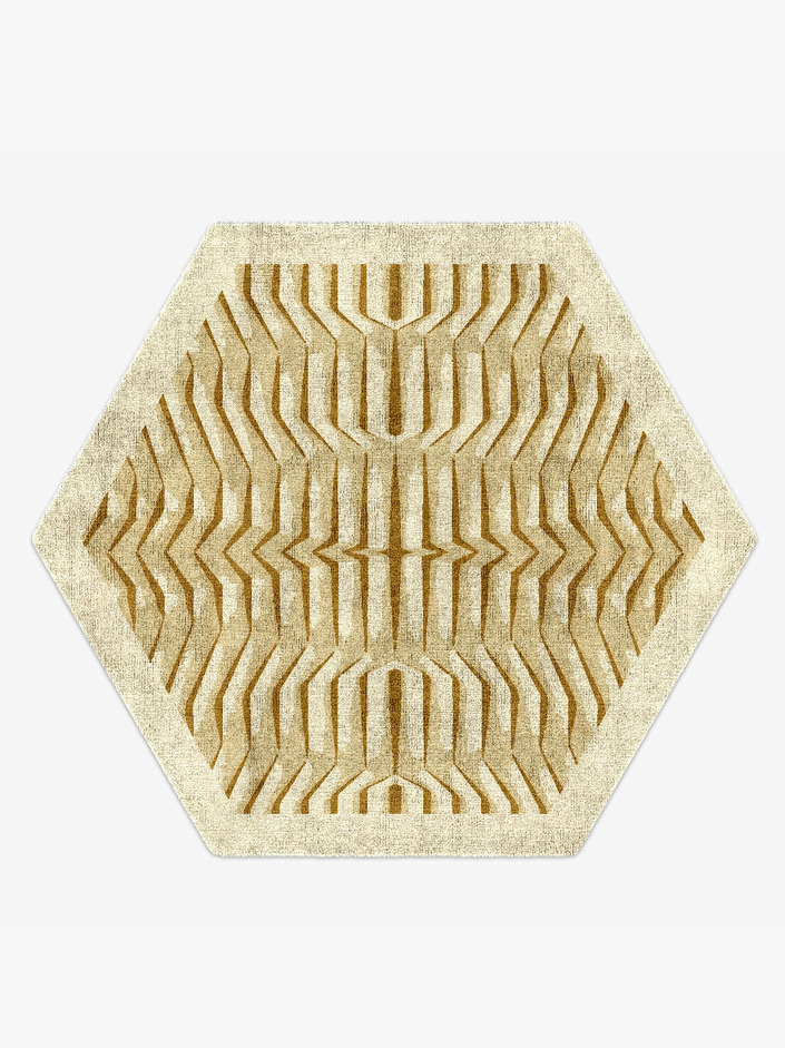 Ihara Origami Hexagon Hand Knotted Bamboo Silk Custom Rug by Rug Artisan