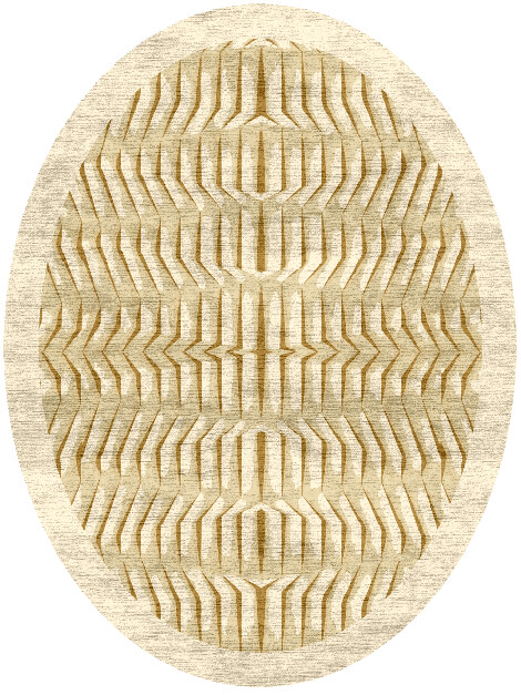 Ihara Origami Oval Hand Knotted Bamboo Silk Custom Rug by Rug Artisan
