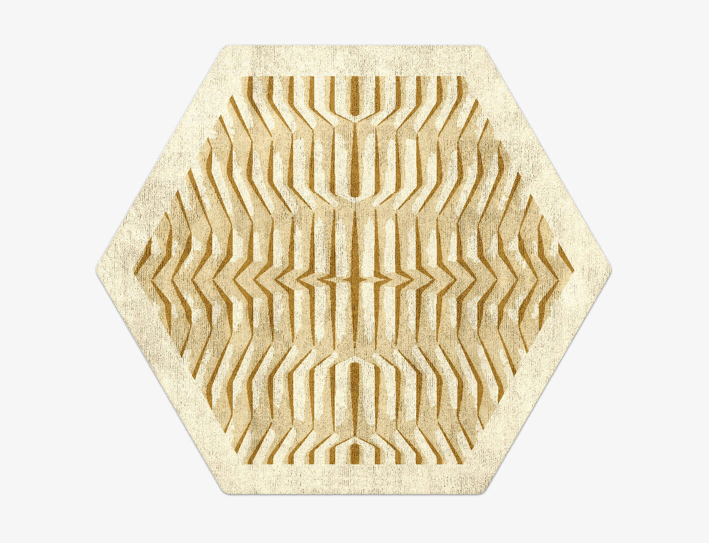 Ihara Origami Hexagon Hand Tufted Bamboo Silk Custom Rug by Rug Artisan