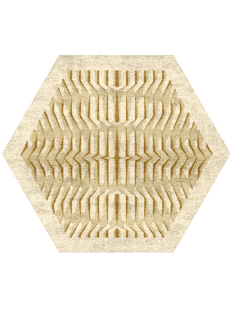 Ihara Origami Hexagon Hand Tufted Bamboo Silk Custom Rug by Rug Artisan