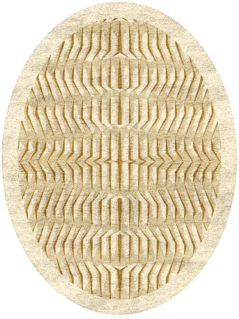 Ihara Origami Oval Hand Tufted Bamboo Silk Custom Rug by Rug Artisan
