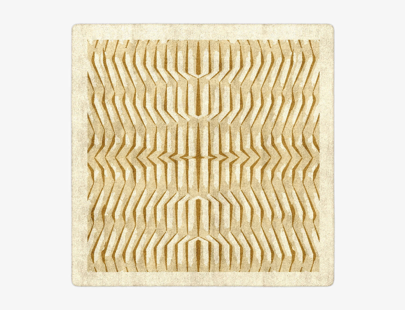 Ihara Origami Square Hand Tufted Bamboo Silk Custom Rug by Rug Artisan