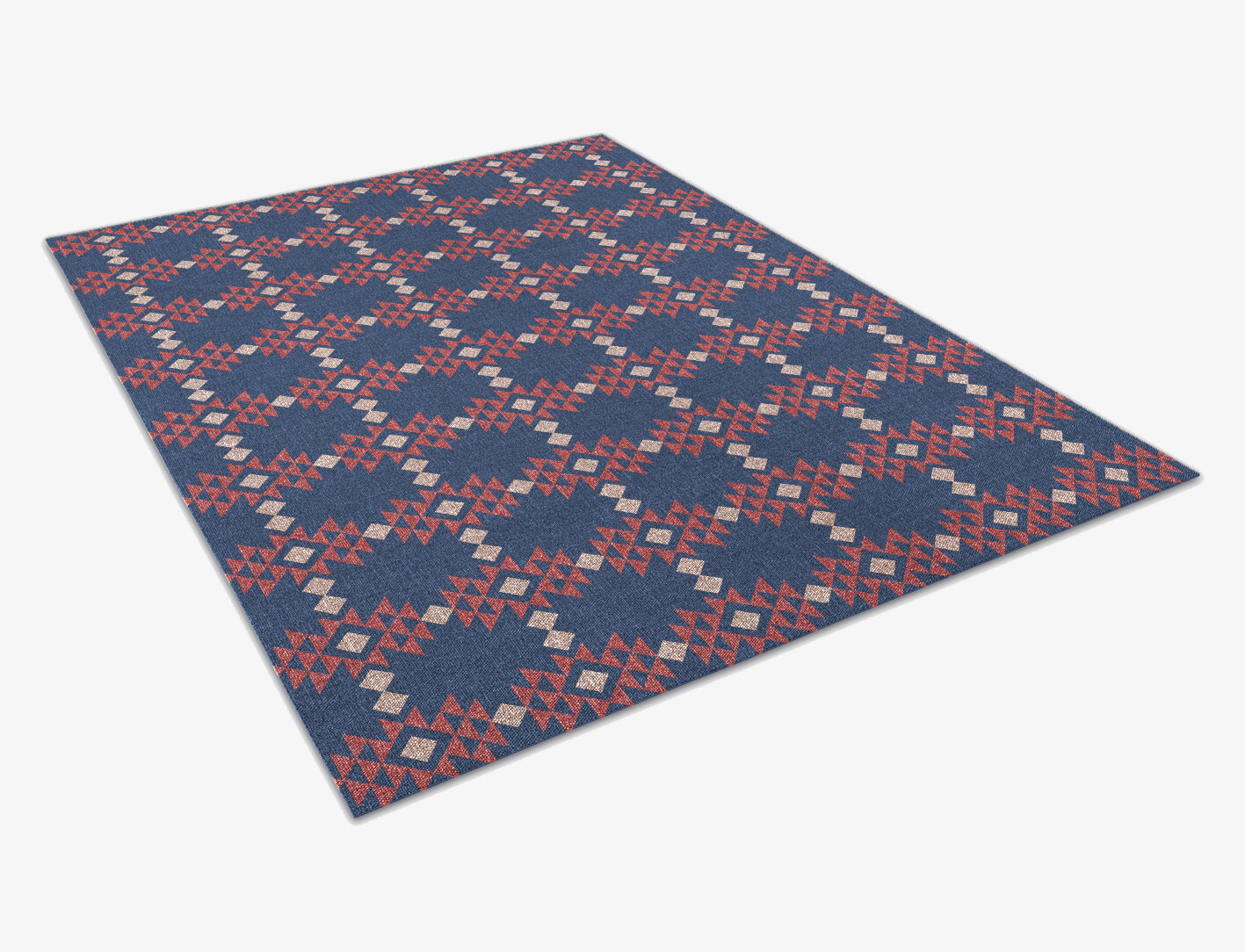 Ikat Geometric Rectangle Flatweave New Zealand Wool Custom Rug by Rug Artisan