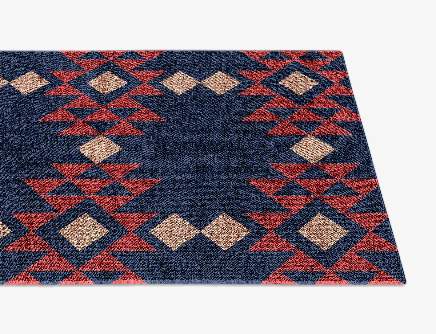 Ikat Geometric Runner Flatweave Bamboo Silk Custom Rug by Rug Artisan