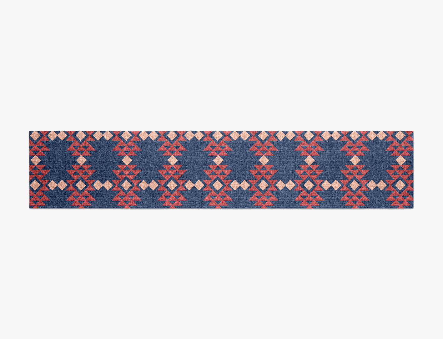 Ikat Geometric Runner Flatweave New Zealand Wool Custom Rug by Rug Artisan