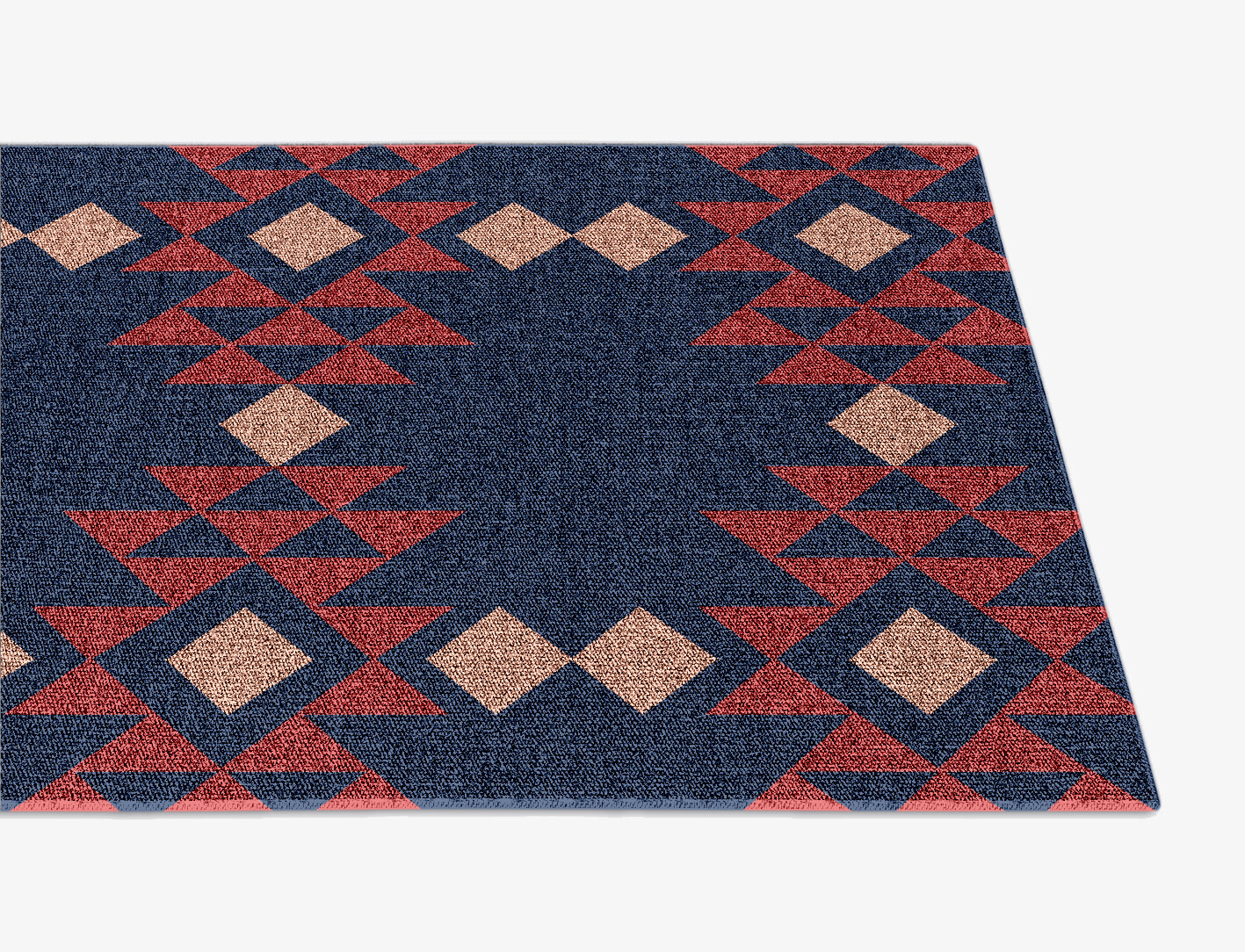 Ikat Geometric Runner Flatweave New Zealand Wool Custom Rug by Rug Artisan