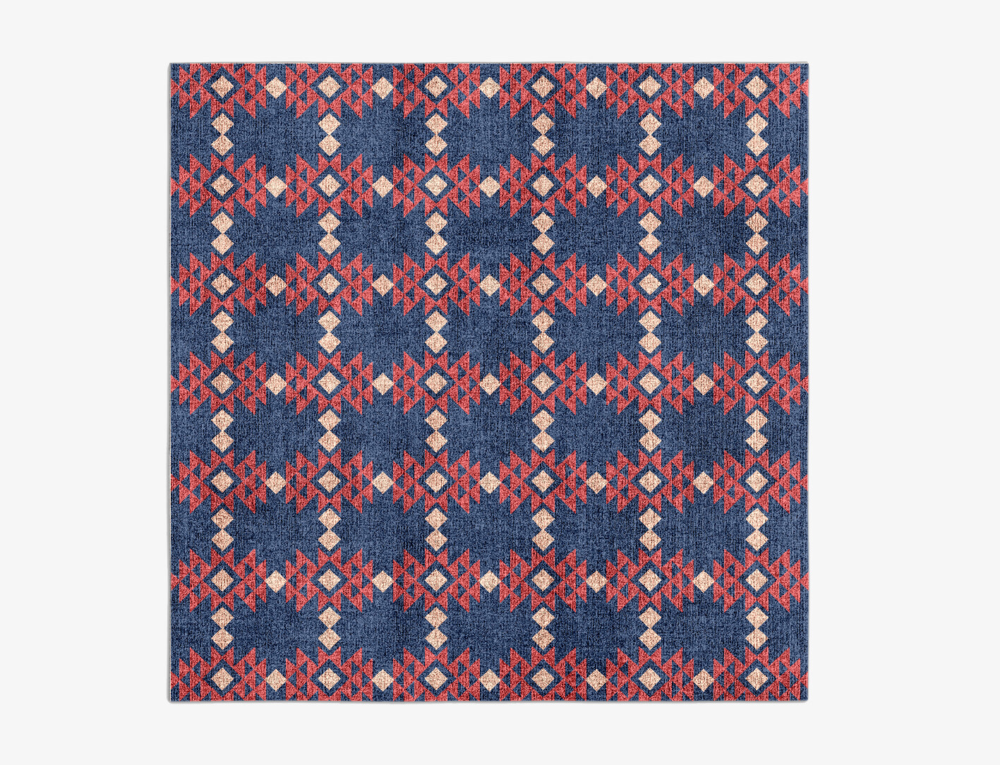 Ikat Geometric Square Flatweave Bamboo Silk Custom Rug by Rug Artisan