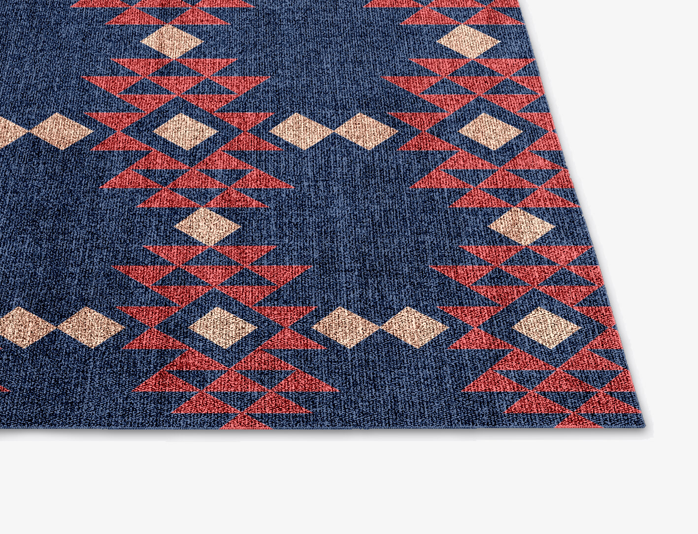 Ikat Geometric Square Flatweave Bamboo Silk Custom Rug by Rug Artisan