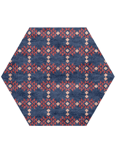 Ikat Geometric Hexagon Hand Knotted Bamboo Silk Custom Rug by Rug Artisan