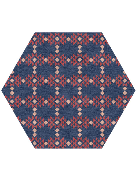 Ikat Geometric Hexagon Hand Knotted Tibetan Wool Custom Rug by Rug Artisan