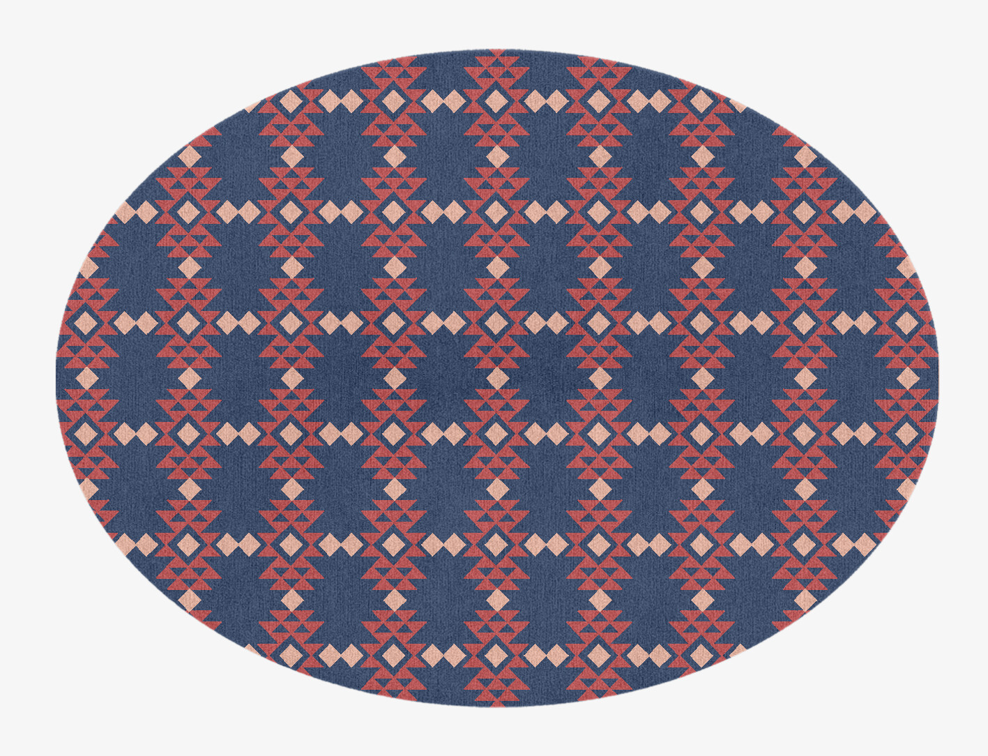 Ikat Geometric Oval Hand Knotted Tibetan Wool Custom Rug by Rug Artisan