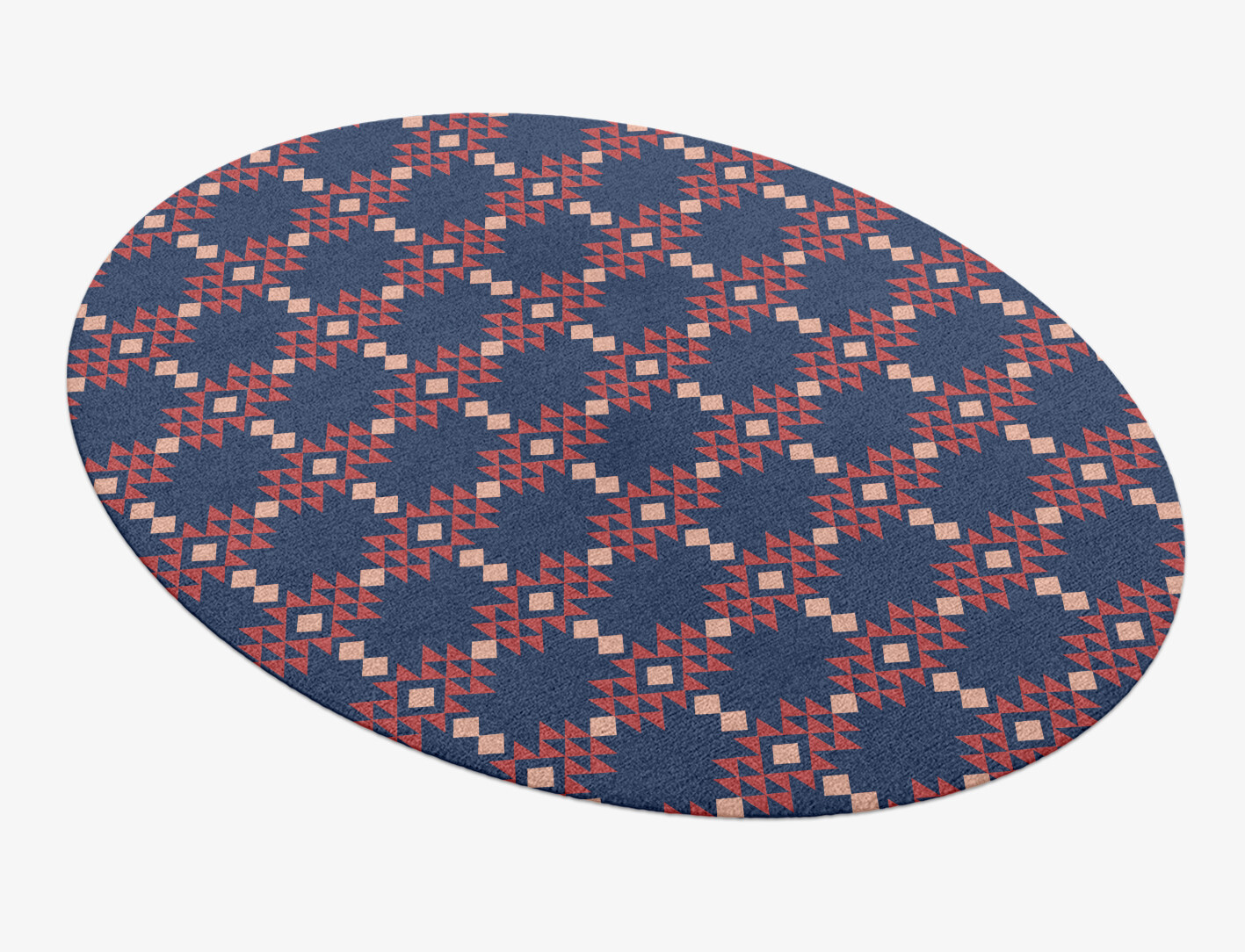 Ikat Geometric Oval Hand Knotted Tibetan Wool Custom Rug by Rug Artisan