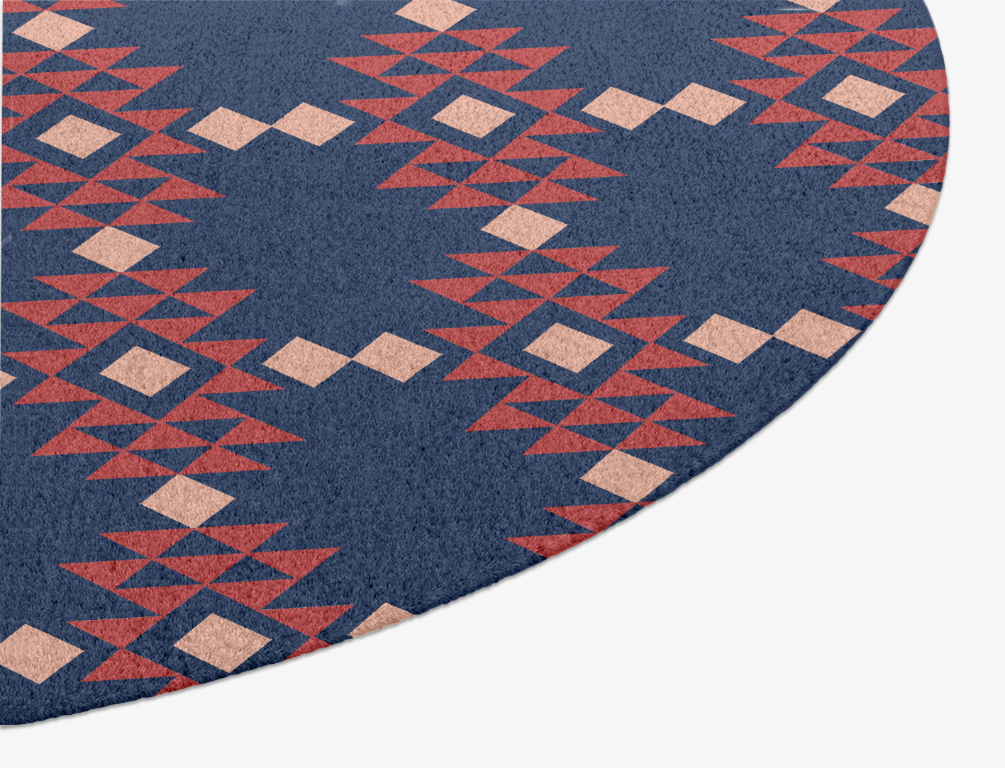 Ikat Geometric Oval Hand Knotted Tibetan Wool Custom Rug by Rug Artisan