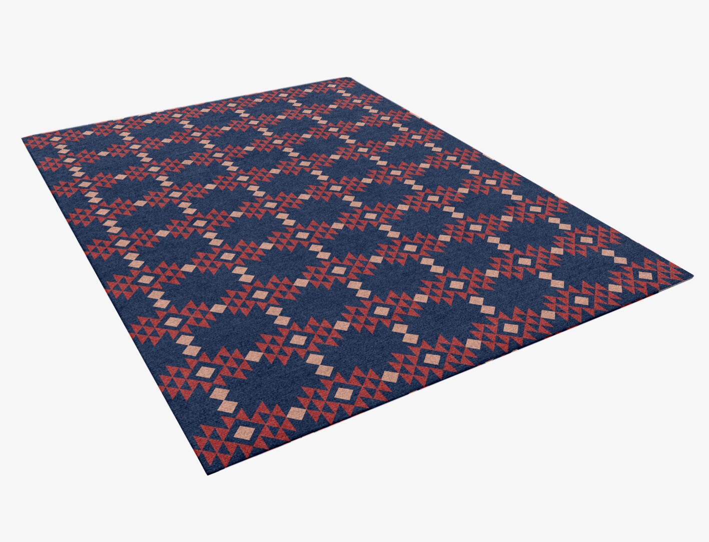 Ikat Geometric Rectangle Hand Knotted Tibetan Wool Custom Rug by Rug Artisan
