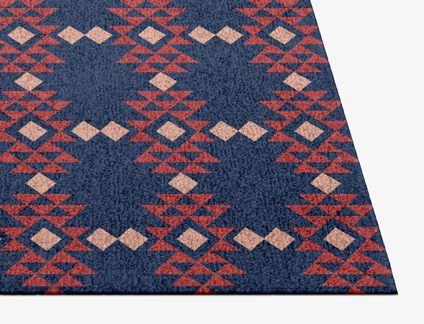 Ikat Geometric Rectangle Hand Knotted Tibetan Wool Custom Rug by Rug Artisan