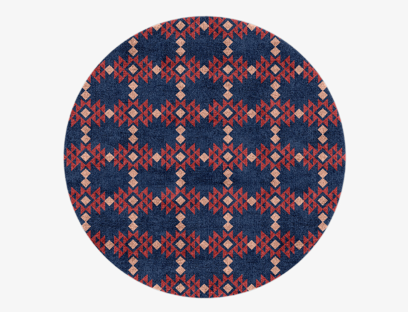 Ikat Geometric Round Hand Knotted Bamboo Silk Custom Rug by Rug Artisan