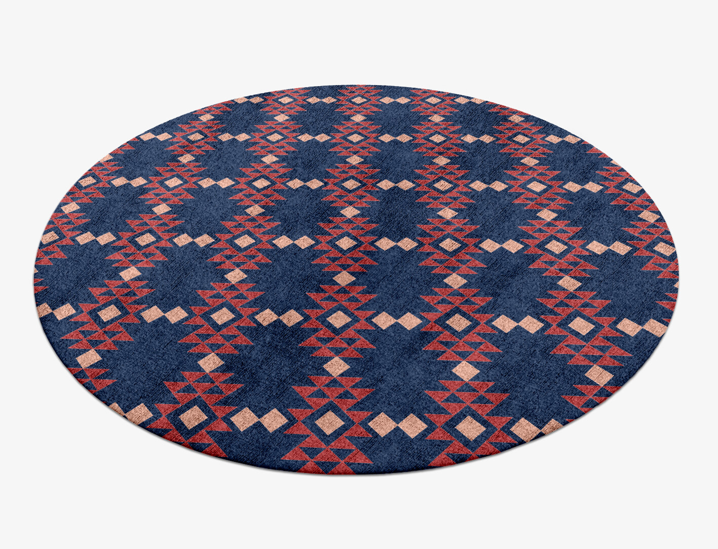 Ikat Geometric Round Hand Knotted Bamboo Silk Custom Rug by Rug Artisan