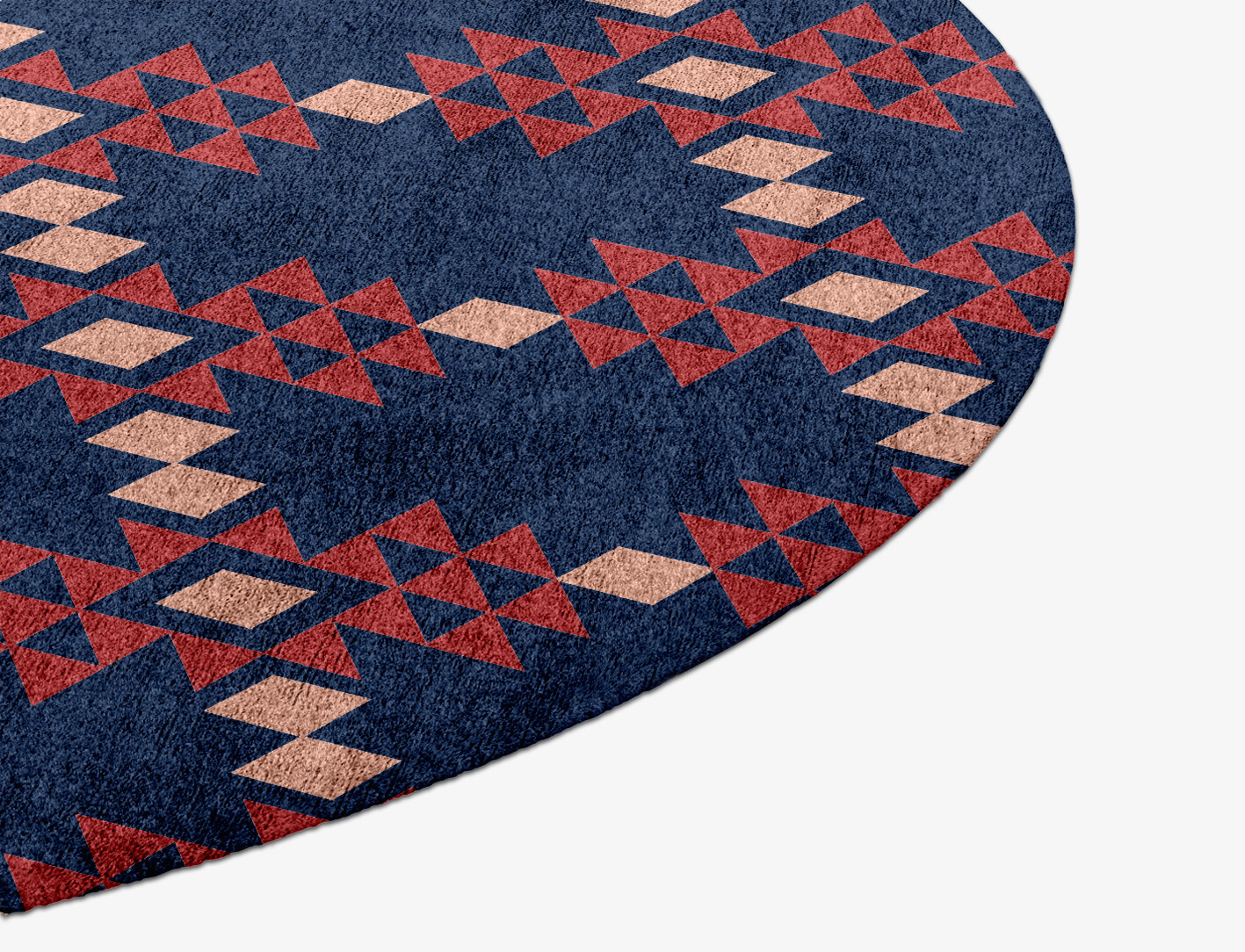Ikat Geometric Round Hand Knotted Bamboo Silk Custom Rug by Rug Artisan